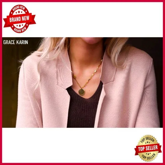 Long Sleeve Open Front Knit Cardigan Blazer Relaxed Fit Mid-Thigh - Picture 6 of 7